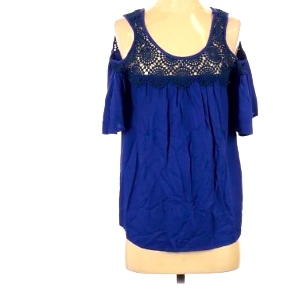 Ella Moss Blue cold shoulder top